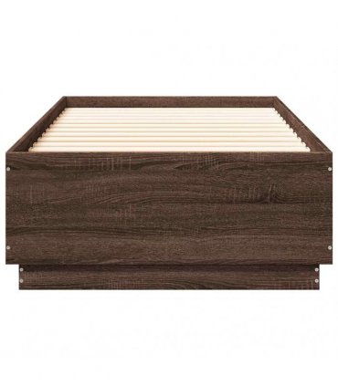 vidaXL Bed Frame without Mattress Brown Oak 100x200 cm