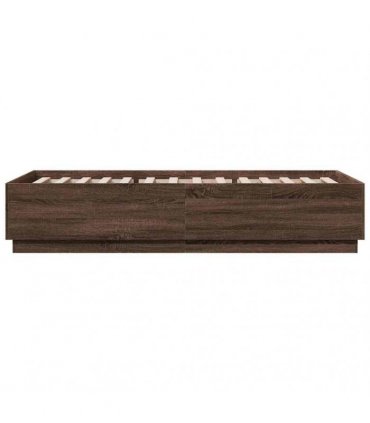 vidaXL Bed Frame without Mattress Brown Oak 100x200 cm