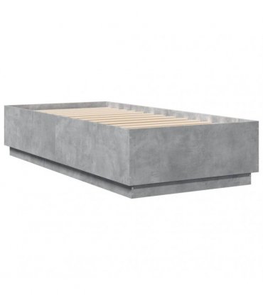 vidaXL Bed Frame without Mattress Concrete Grey 90x200 cm