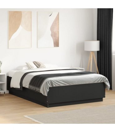 vidaXL Bed Frame without Mattress Black 135x190 cm