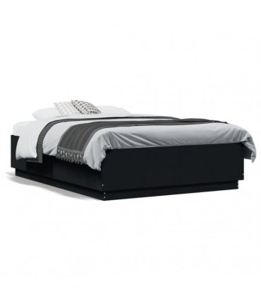vidaXL Bed Frame without Mattress Black 135x190 cm