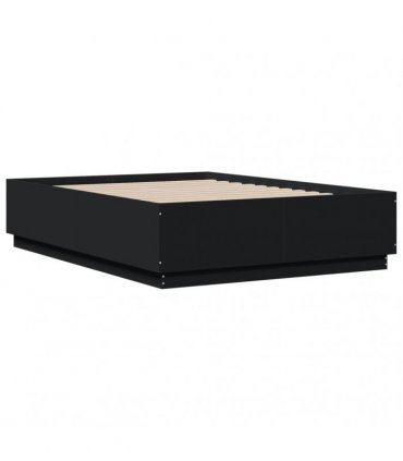 vidaXL Bed Frame without Mattress Black 135x190 cm