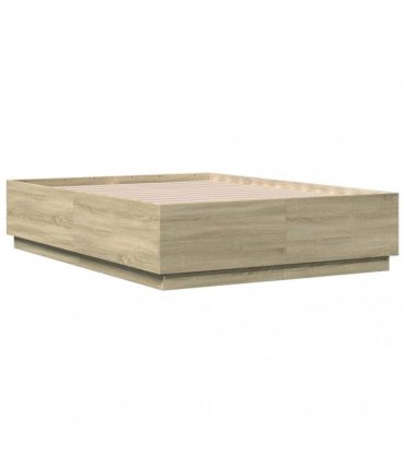 vidaXL Bed Frame without Mattress Sonoma Oak 135x190 cm