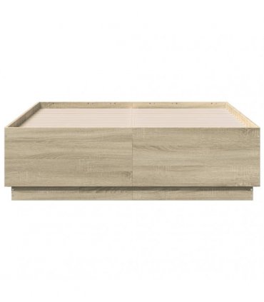 vidaXL Bed Frame without Mattress Sonoma Oak 135x190 cm