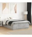 vidaXL Bed Frame without Mattress Concrete Grey 135x190 cm