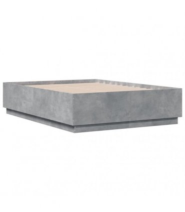 vidaXL Bed Frame without Mattress Concrete Grey 135x190 cm