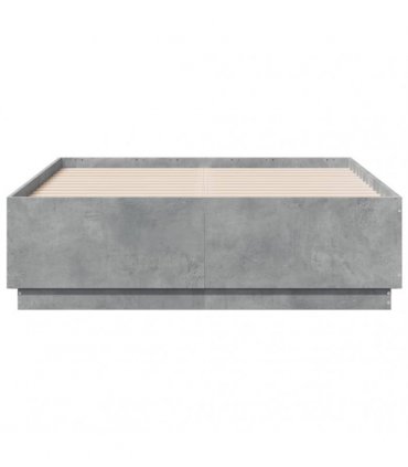 vidaXL Bed Frame without Mattress Concrete Grey 135x190 cm