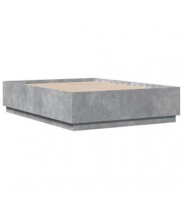 vidaXL Bed Frame without Mattress Concrete Grey 135x190 cm