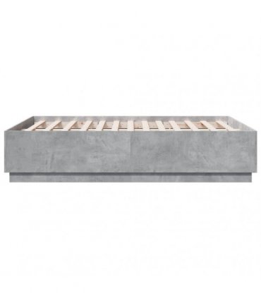 vidaXL Bed Frame without Mattress Concrete Grey 135x190 cm