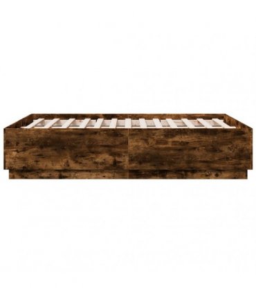 vidaXL Bed Frame without Mattress Smoked Oak 135x190 cm