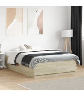 vidaXL Bed Frame without Mattress Sonoma Oak 120x190 cm Small Double