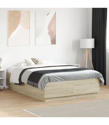 vidaXL Bed Frame without Mattress Sonoma Oak 120x190 cm Small Double