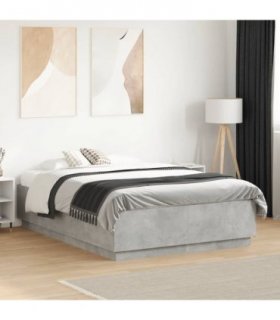 vidaXL Bed Frame without Mattress Concrete Grey 120x190 cm