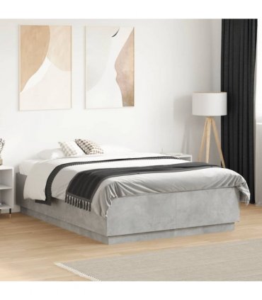 vidaXL Bed Frame without Mattress Concrete Grey 120x190 cm