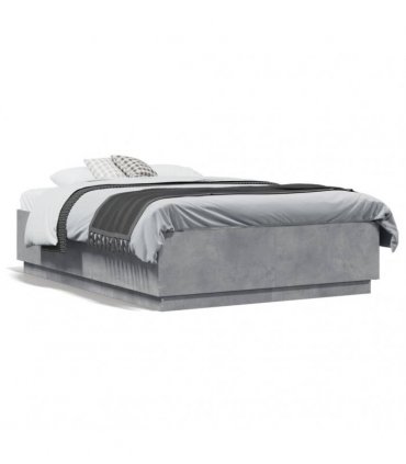 vidaXL Bed Frame without Mattress Concrete Grey 120x190 cm