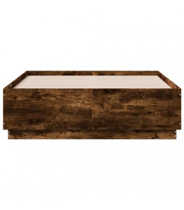 vidaXL Bed Frame without Mattress Smoked Oak 120x190 cm