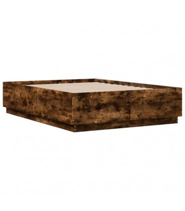 vidaXL Bed Frame without Mattress Smoked Oak 120x190 cm