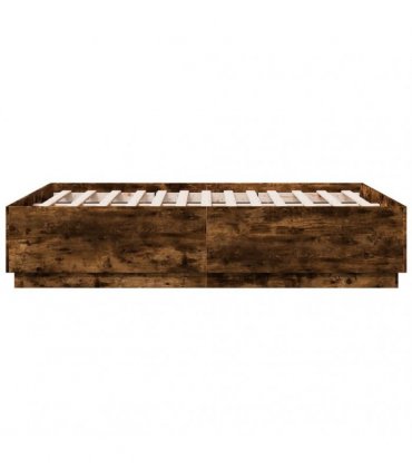 vidaXL Bed Frame without Mattress Smoked Oak 120x190 cm