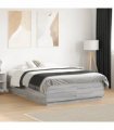 vidaXL Bed Frame without Mattress Grey Sonoma 120x190 cm