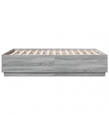vidaXL Bed Frame without Mattress Grey Sonoma 120x190 cm