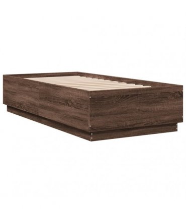 vidaXL Bed Frame without Mattress Brown Oak 90x190 cm
