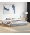 vidaXL Bed Frame with LED without Mattress Grey Sonoma 200x200 cm