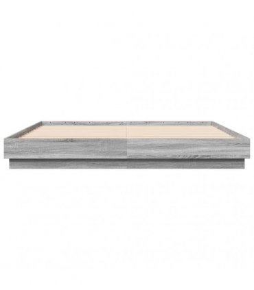 vidaXL Bed Frame with LED without Mattress Grey Sonoma 200x200 cm