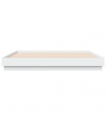 vidaXL Bed Frame with LED without Mattress White 180x200 cm