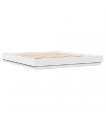 vidaXL Bed Frame with LED without Mattress White 180x200 cm