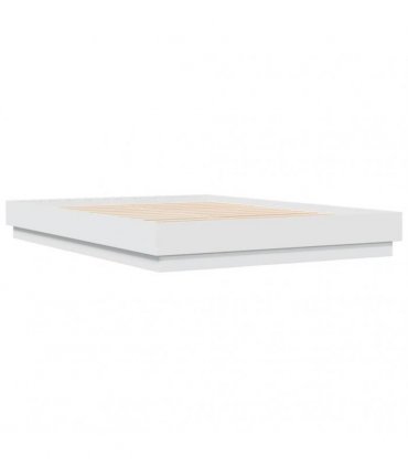 vidaXL Bed Frame with LED without Mattress White 160x200 cm