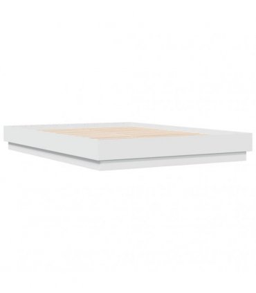 vidaXL Bed Frame with LED without Mattress White 160x200 cm