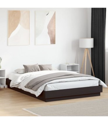 vidaXL Bed Frame with LED without Mattress Black 150x200 cm