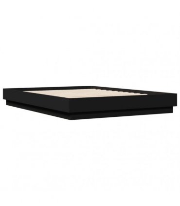 vidaXL Bed Frame with LED without Mattress Black 150x200 cm