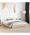 vidaXL Bed Frame with LED without Mattress Sonoma Oak 120x190 cm