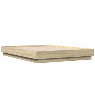 vidaXL Bed Frame with LED without Mattress Sonoma Oak 120x190 cm