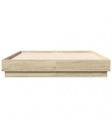 vidaXL Bed Frame with LED without Mattress Sonoma Oak 120x190 cm