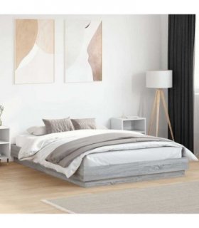 vidaXL Bed Frame without Mattress Grey Sonoma 150x200 cm