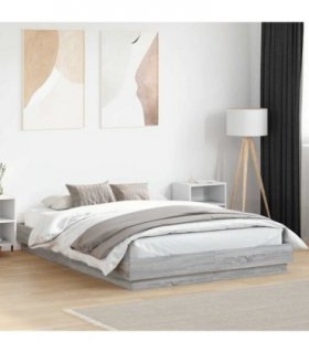 vidaXL Bed Frame without Mattress Grey Sonoma 120x200 cm