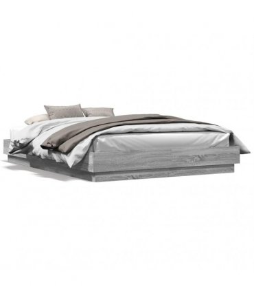 vidaXL Bed Frame without Mattress Grey Sonoma 120x200 cm