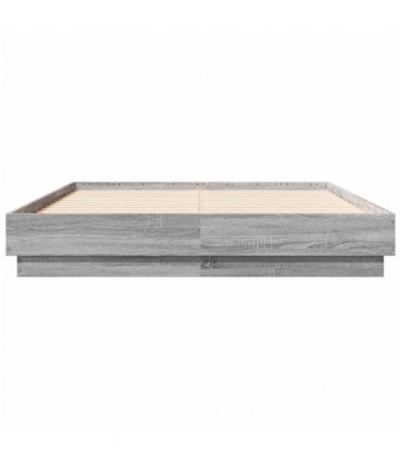 vidaXL Bed Frame without Mattress Grey Sonoma 135x190 cm