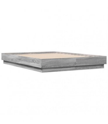 vidaXL Bed Frame without Mattress Grey Sonoma 135x190 cm