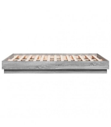 vidaXL Bed Frame without Mattress Grey Sonoma 135x190 cm