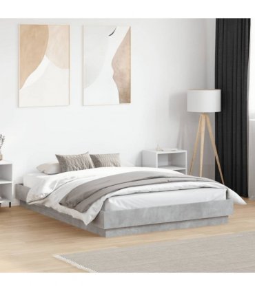 vidaXL Bed Frame without Mattress Concrete Grey 120x190 cm