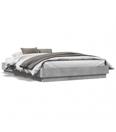 vidaXL Bed Frame without Mattress Concrete Grey 120x190 cm