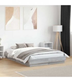 vidaXL Bed Frame without Mattress Grey Sonoma 120x190 cm