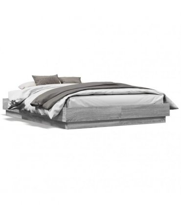 vidaXL Bed Frame without Mattress Grey Sonoma 120x190 cm