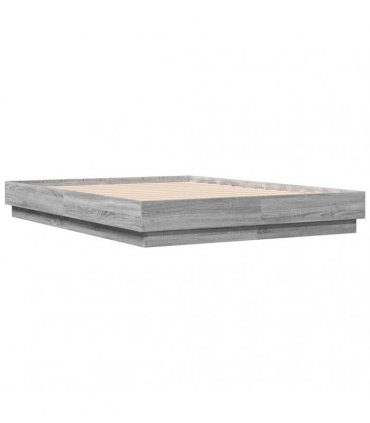 vidaXL Bed Frame without Mattress Grey Sonoma 120x190 cm