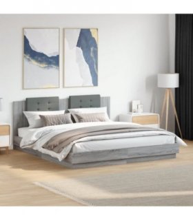 vidaXL Bed Frame without Mattress Grey Sonoma 200x200cm