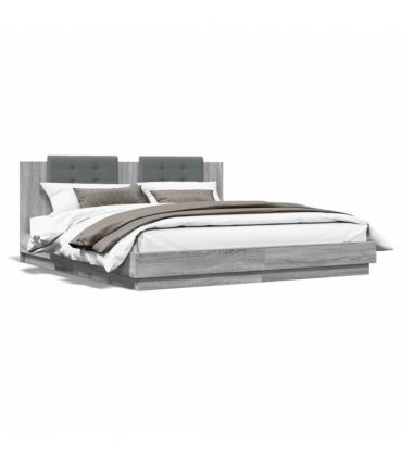 vidaXL Bed Frame without Mattress Grey Sonoma 200x200cm