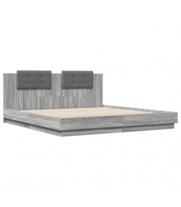 vidaXL Bed Frame without Mattress Grey Sonoma 200x200cm
